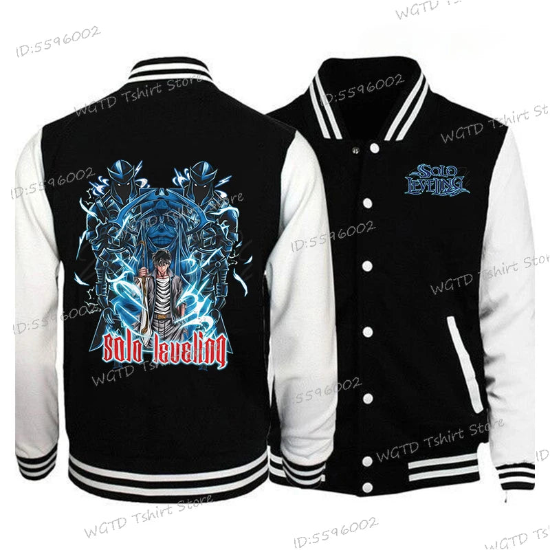 Solo Leveling Graphic Jackets, Button Baseball Uniform Unisex Sportswear Coats
