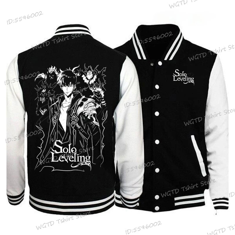 Solo Leveling Graphic Jackets, Button Baseball Uniform Unisex Sportswear Coats