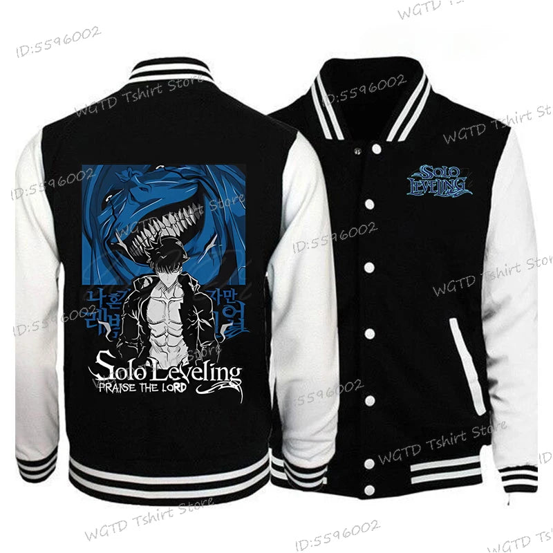 Solo Leveling Graphic Jackets, Button Baseball Uniform Unisex Sportswear Coats