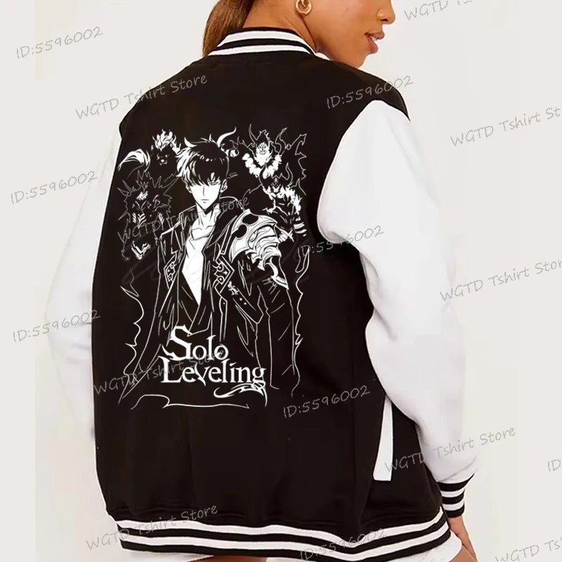 Solo Leveling Graphic Jackets, Button Baseball Uniform Unisex Sportswear Coats
