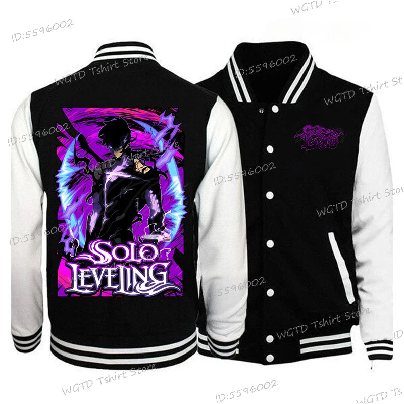Solo Leveling Graphic Jackets, Button Baseball Uniform Unisex Sportswear Coats