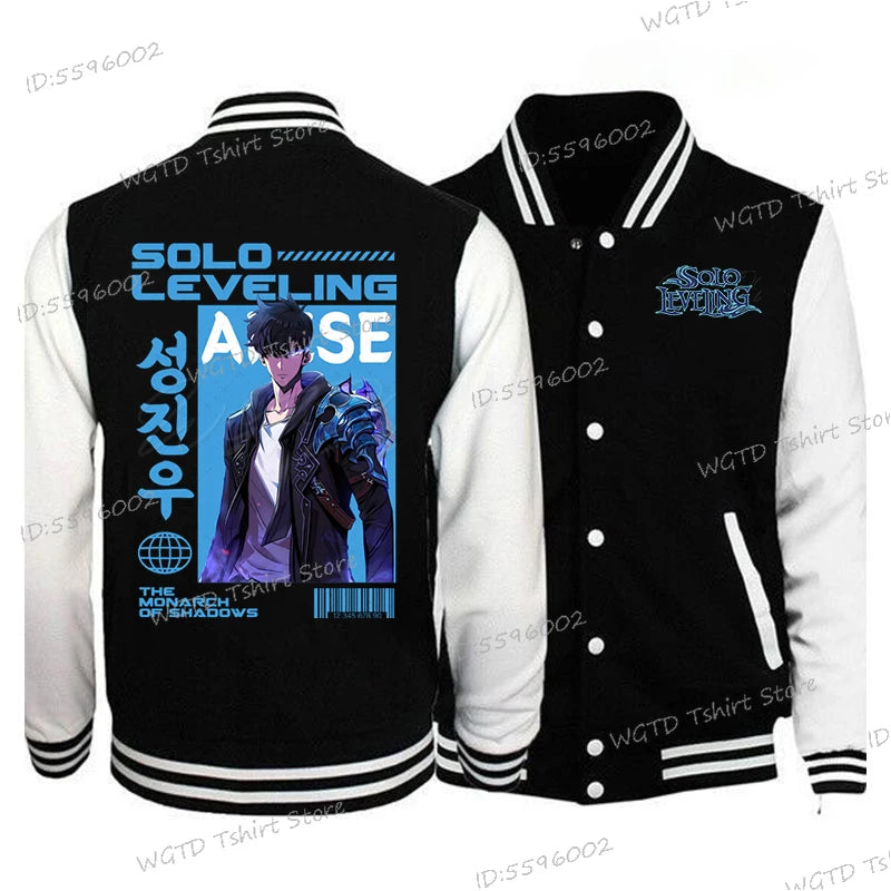 Solo Leveling Graphic Jackets, Button Baseball Uniform Unisex Sportswear Coats