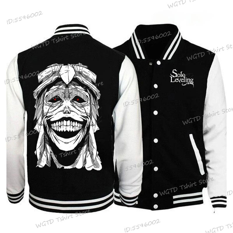 Solo Leveling Graphic Jackets, Button Baseball Uniform Unisex Sportswear Coats