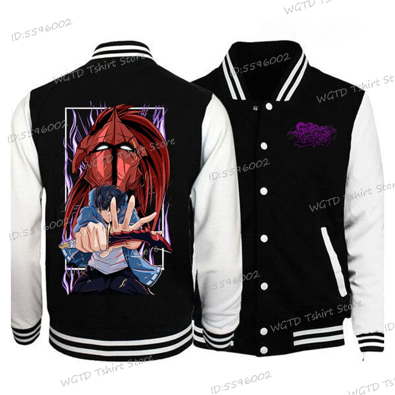 Solo Leveling Graphic Jackets, Button Baseball Uniform Unisex Sportswear Coats