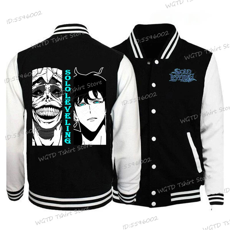 Solo Leveling Graphic Jackets, Button Baseball Uniform Unisex Sportswear Coats