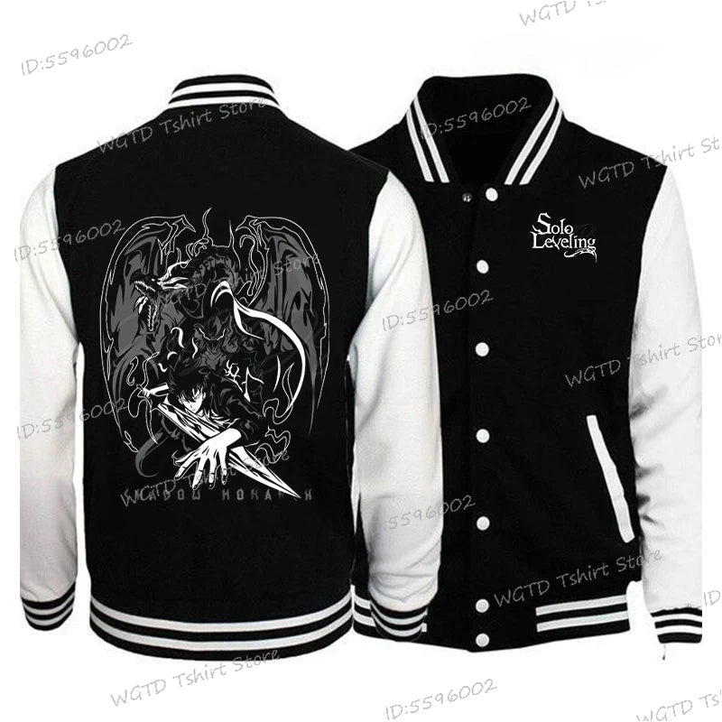 Solo Leveling Graphic Jackets, Button Baseball Uniform Unisex Sportswear Coats