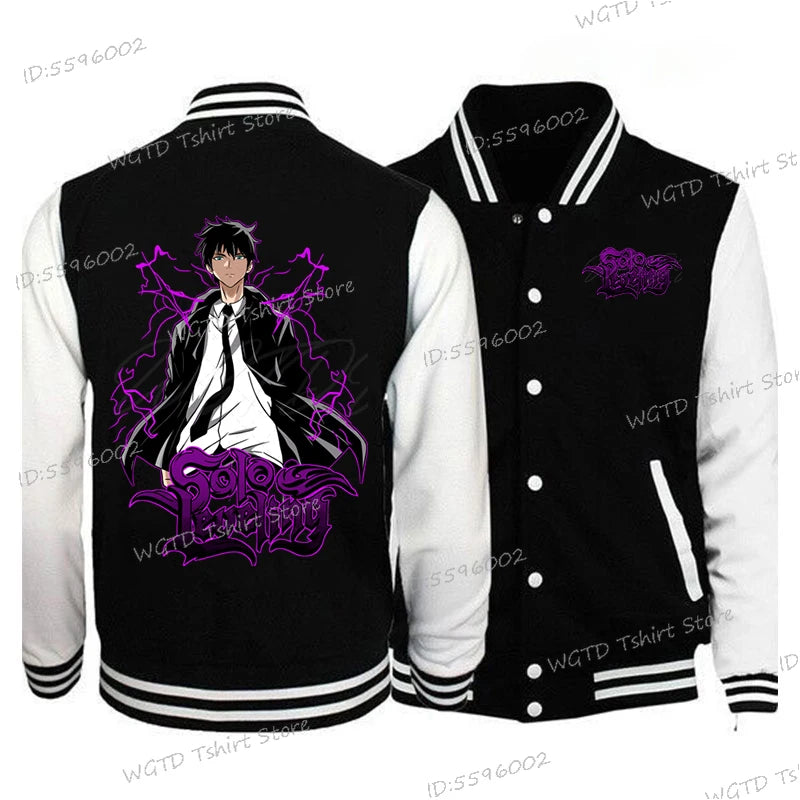 Solo Leveling Graphic Jackets, Button Baseball Uniform Unisex Sportswear Coats
