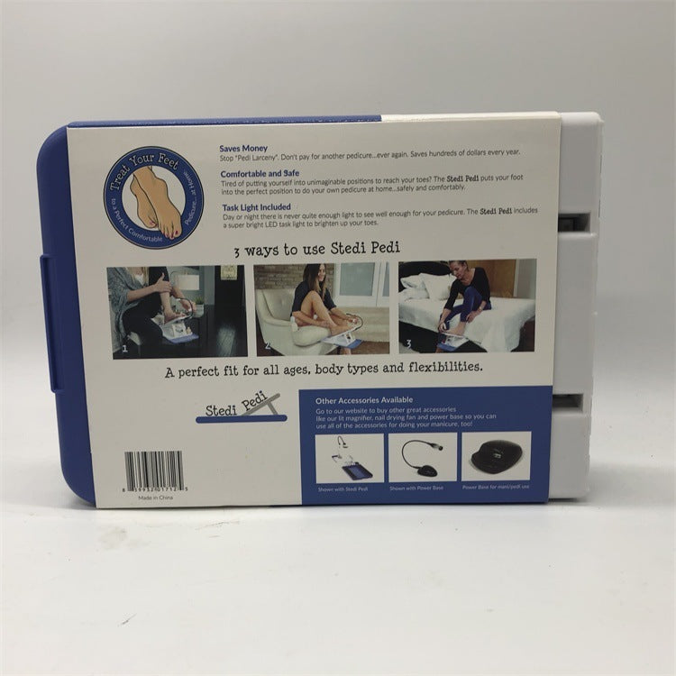 Durable Foldable No-bending Home Pedicure Pedal Assistant Tools & Led Light Footrest Comfortable for All Ages