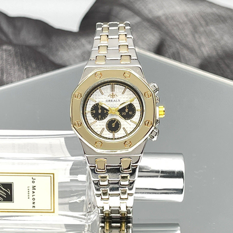 Fashion Men's And Women's Same Steel Belt Quartz With Calendar Waterproof Couple's Watch