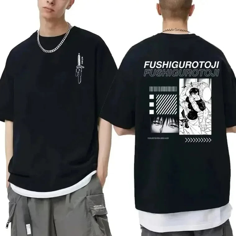Japanese Anime Jujutsu Kaisen Fushiguro Toji Graphic T-shirt Men Women Fashion Oversized T Shirts Male Manga Fashion Cotton Top