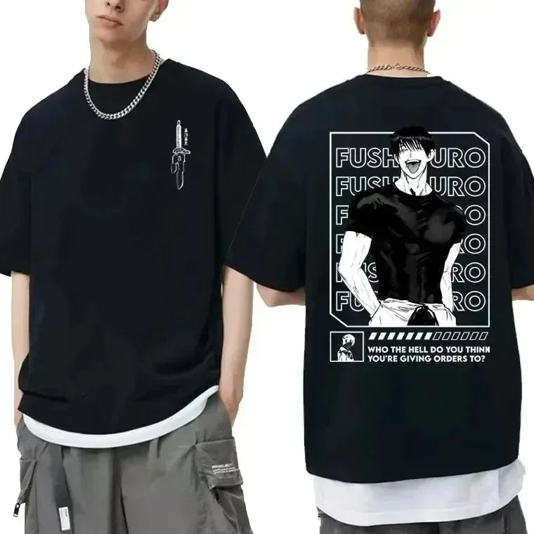 Japanese Anime Jujutsu Kaisen Fushiguro Toji Graphic T-shirt Men Women Fashion Oversized T Shirts Male Manga Fashion Cotton Top