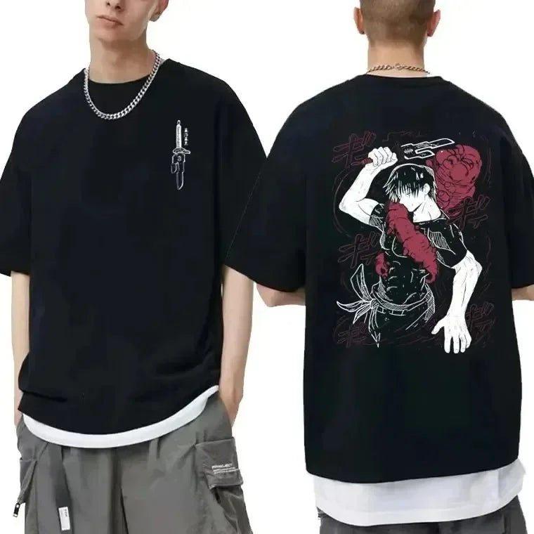 Japanese Anime Jujutsu Kaisen Fushiguro Toji Graphic T-shirt Men Women Fashion Oversized T Shirts Male Manga Fashion Cotton Top