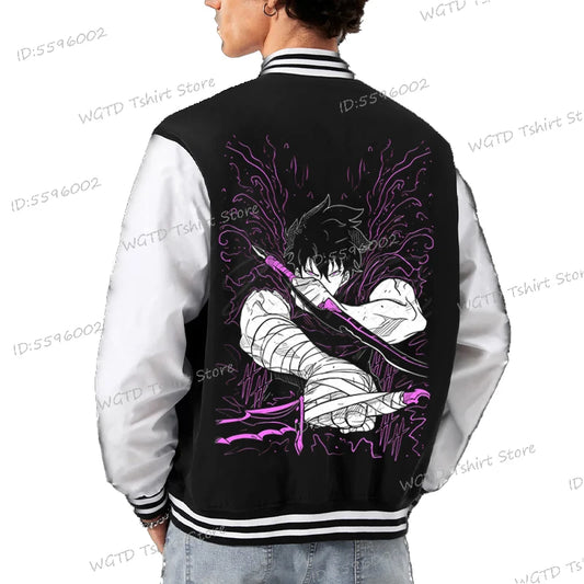 Solo Leveling Graphic Jackets, Button Baseball Uniform Unisex Sportswear Coats