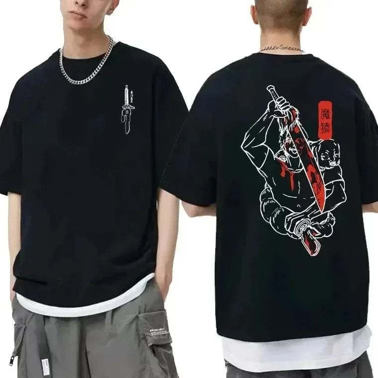 Japanese Anime Jujutsu Kaisen Fushiguro Toji Graphic T-shirt Men Women Fashion Oversized T Shirts Male Manga Fashion Cotton Top