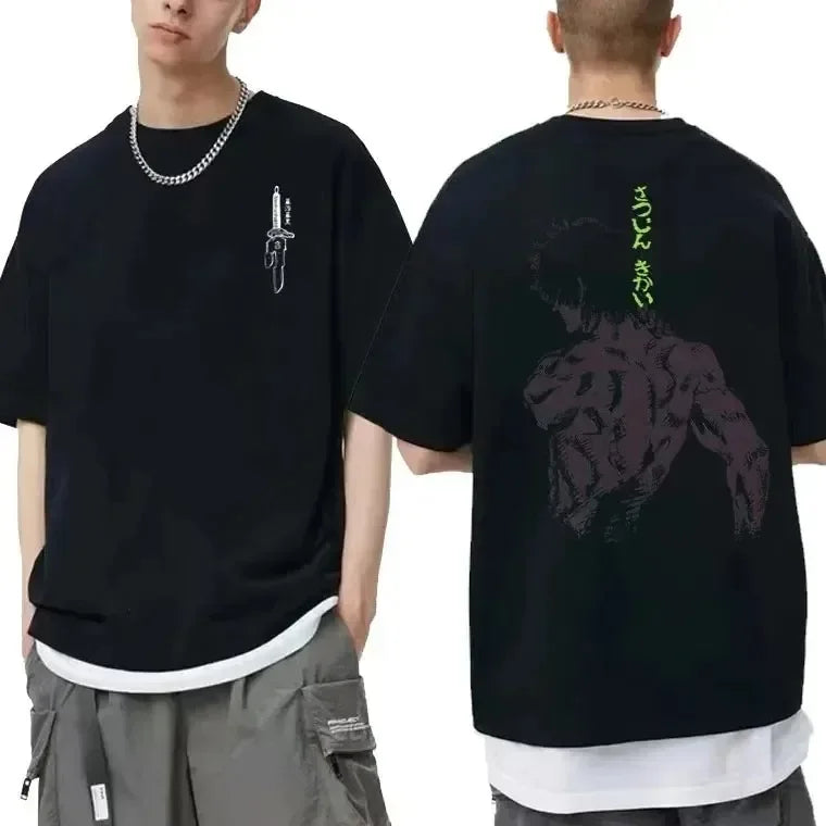 Japanese Anime Jujutsu Kaisen Fushiguro Toji Graphic T-shirt Men Women Fashion Oversized T Shirts Male Manga Fashion Cotton Top
