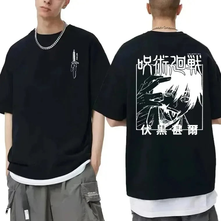 Japanese Anime Jujutsu Kaisen Fushiguro Toji Graphic T-shirt Men Women Fashion Oversized T Shirts Male Manga Fashion Cotton Top