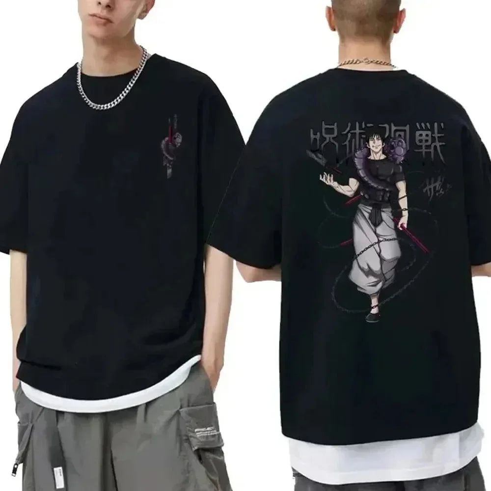 Japanese Anime Jujutsu Kaisen Fushiguro Toji Graphic T-shirt Men Women Fashion Oversized T Shirts Male Manga Fashion Cotton Top