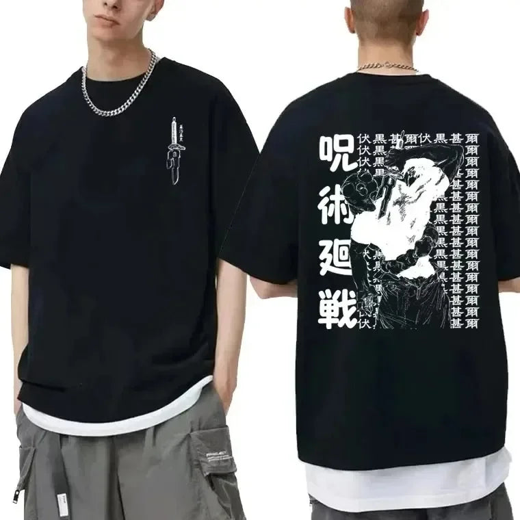 Japanese Anime Jujutsu Kaisen Fushiguro Toji Graphic T-shirt Men Women Fashion Oversized T Shirts Male Manga Fashion Cotton Top