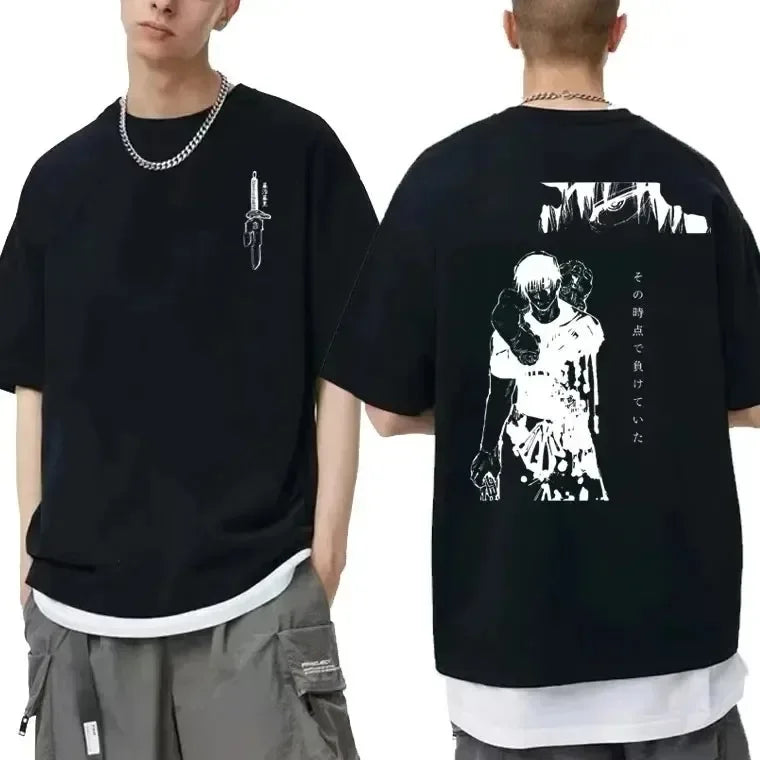 Japanese Anime Jujutsu Kaisen Fushiguro Toji Graphic T-shirt Men Women Fashion Oversized T Shirts Male Manga Fashion Cotton Top