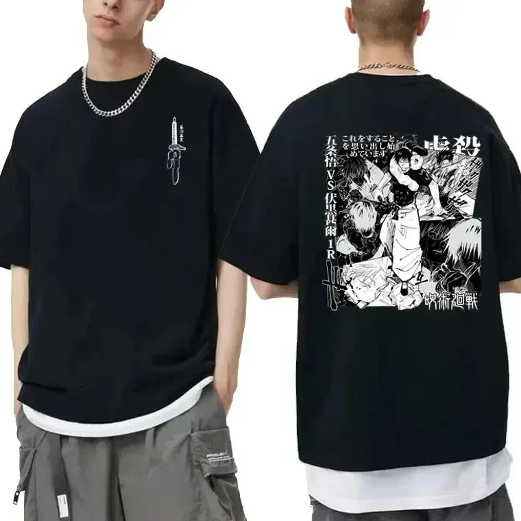 Japanese Anime Jujutsu Kaisen Fushiguro Toji Graphic T-shirt Men Women Fashion Oversized T Shirts Male Manga Fashion Cotton Top
