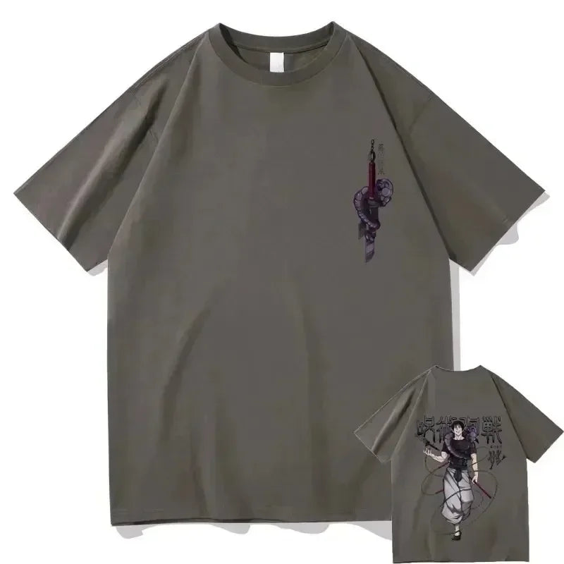 Japanese Anime Jujutsu Kaisen Fushiguro Toji Graphic T-shirt Men Women Fashion Oversized T Shirts Male Manga Fashion Cotton Top