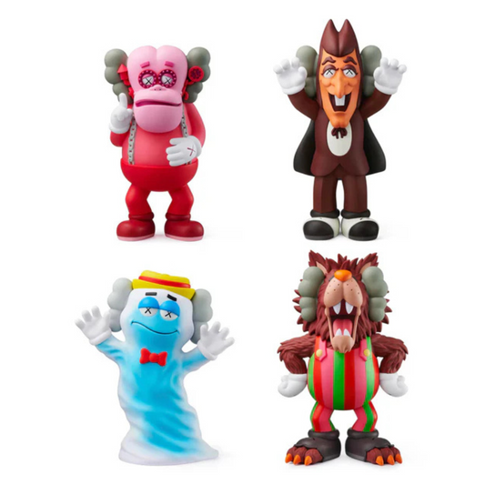 KAWS - Cereal Monsters Franken Berry, Count Chocula, Boo Berry, Frute Brute Set of 4, 2024